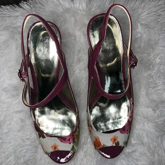 Marc Fisher Doritta Floral Slingback Peep Toe Heel - Picture 5 of 8